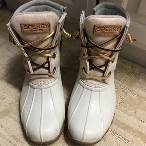 Sperry Cream Duck Boots
